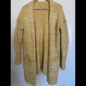For Thee Cozy Yellow Cardigan Sweater Size S